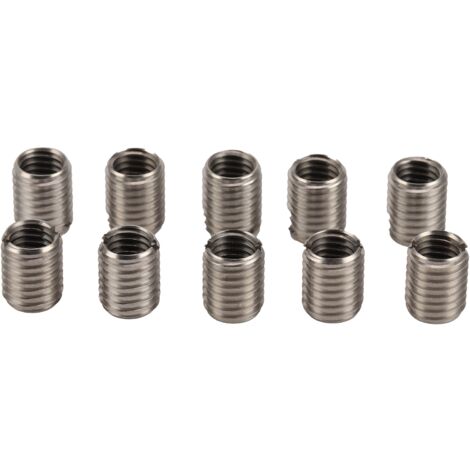 Jeu de 10 inserts de filetage en acier inoxydable 303 M10x1.5 / M12x1.75 pour réparation de trous avec fond bouché