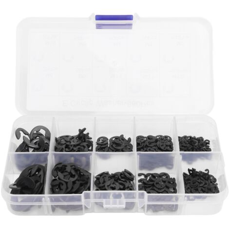 E Circlips Jeu de 580 pièces en Acier Inoxydable 304 avec Boîte de Rangement - E-Clips de Fixation M1.5 à M10 (1/5)