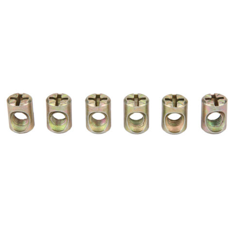Vis de fixation M6 pour mobilier, 30 pièces, inserts cylindriques métalliques pour armoires et étagères (1/5)