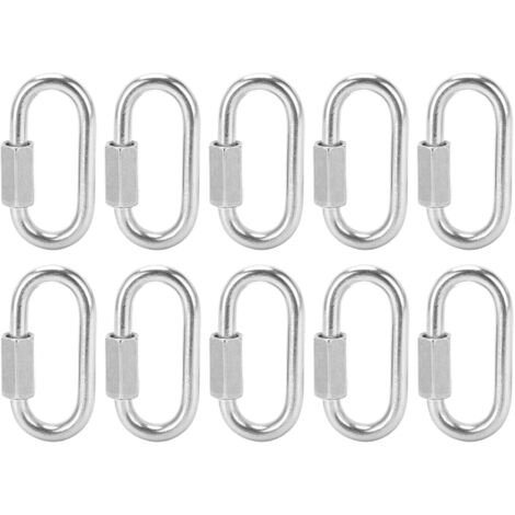 Connecteur Rapide de Chaîne à Fermeture Threadée pour Hammock Camping - 10Pcs M5 Stainless Steel (1/5)