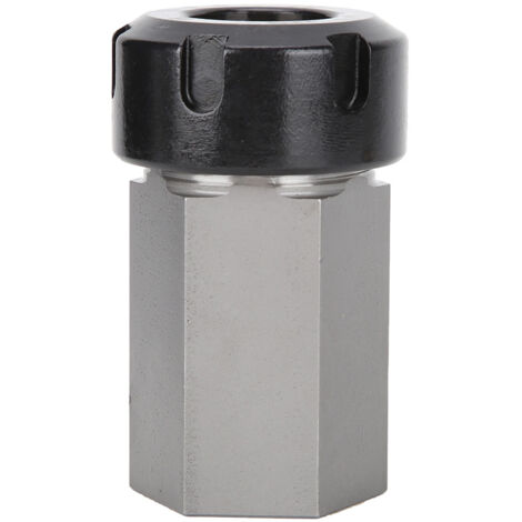 [Bloc Porte-Pince Hexagonal] [ER-25] [Pour CNC et Machine à Graver] en Acier Dur, Diamètre 42mm, Couleur Argent/Noir, 1 Pièce (1/5)