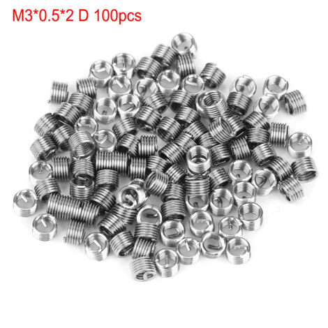 Insert de réparation de filetage hélicoïdal - 100 pièces inserts filaires enroulés SS304 M3 (M30.52 D) (1/5)