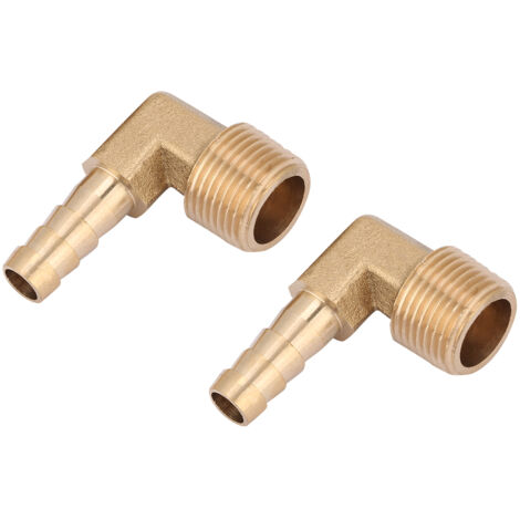 Coupleur Élbow Mâle G3/8 Cuivre avec Raccord Barb - 2 pièces, Ø8mm - pour tuyau d'eau (1/5)