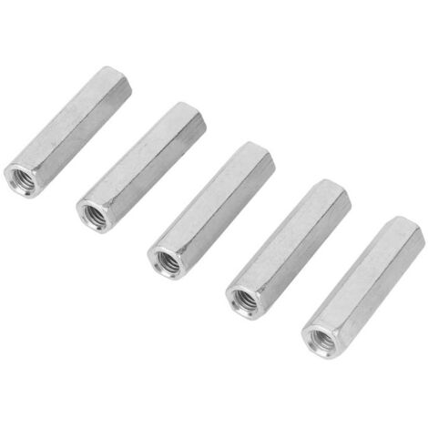 Écrou de longueur M8 x 50mm - 5 pièces - Zinc galvanisé - Acier carbone (1/5)