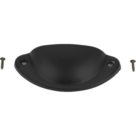 Poignée de Tiroir Antique Coque en Métal - BL086 - Fer Noir - 10 Pièces (1/5)
