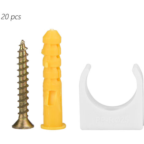 [Colliers de fixation pour tuyaux] + [型号 25mm] + [Ensemble de 20 colliers U avec vis, qualité PPR] (1/5)