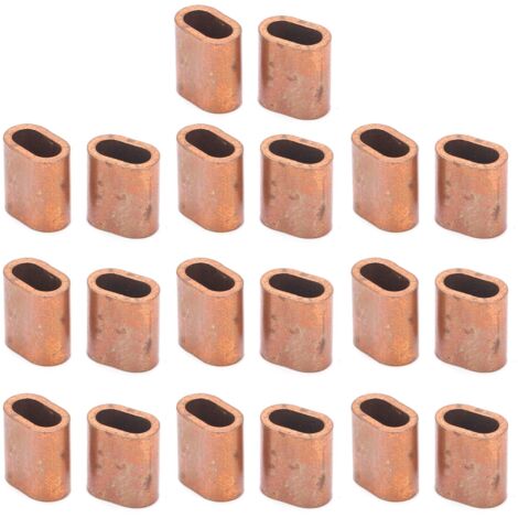 Kit de Serrage - 20 Manchons Ovales en Cuivre M3 pour Câble/Corde Métallique - Fixation et Assemblage Durable (1/5)