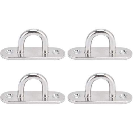 Plaque de Fixation Murale en Acier Inoxydable 304 Lot de 4 plaques ovales anti-corrosion pour cordes et câbles Installation facile pour marine et navigation (1/5)