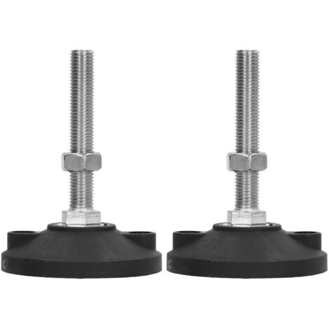 Pieds de nivellement pivotants ajustables en nylon, M16, capacité 200kg, lot de 2, pour machines et meubles. (1/5)