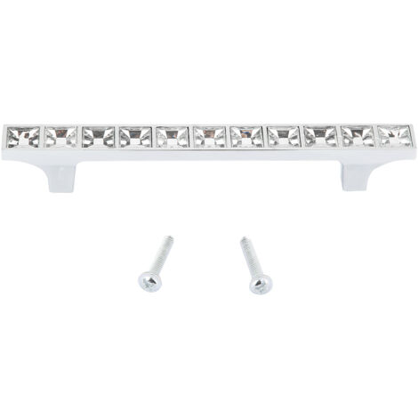 Poignée de Porte Cabinet en Cristal Diamant avec 4 Diamants, Zinc Alloy, 96mm/3.8in (1/5)