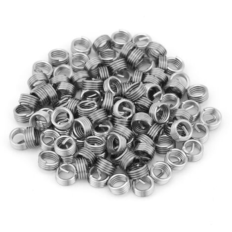 Inserts de filetage hélicoïdal en fil d'acier inoxydable - 100 pièces M6 x 1.0 x 1D - Renfort, réparation et durée de vie prolongée des connexions (1/5)