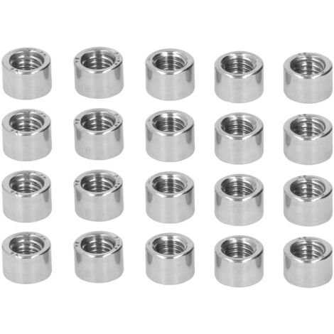[Lot de couplage filetage cylindrique] - Kit de 20 écrous cylindriques filetés femelles M8 304 inox, pour assemblage mécanique et maintenance industrielle (1/5)