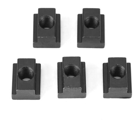 Ecrou T-Slot Noir Oxydé M10 - 5 Pièces - pour Tables Machine et Extrusions Aluminium