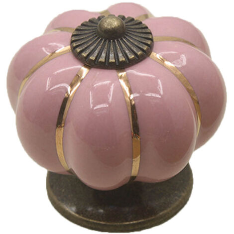 Poignée en céramique Pumpkin pour porte, armoire et meuble - Zinc et céramique - 4 cm rose (1/3)