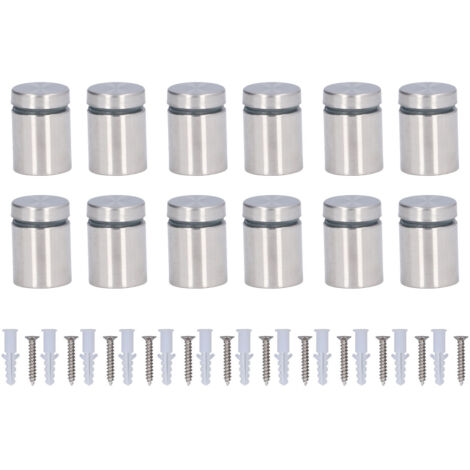 Kit de Fixations Murales Standoffs - Acier Inoxydable 19x25mm - 12Pcs - Support pour Panneaux et Photos (1/5)