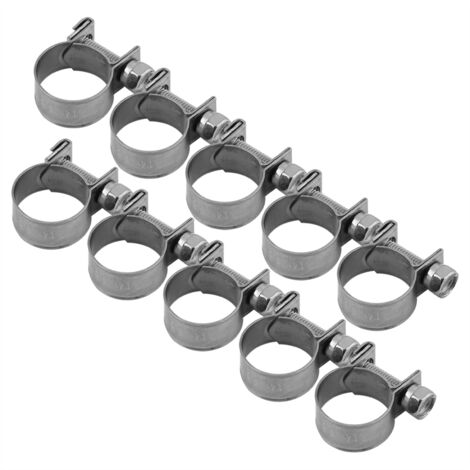 Collier de Serrage Mini pour Tuyau en Acier Inoxydable 304 - 10 Pièces Diamètre 6-20mm (Divers Taille)