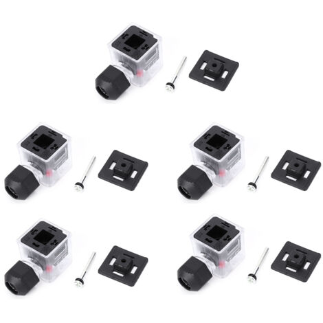 [Raccords] + Plug Transparent avec LED + Waterproof IP67 + DC24V pour Valve Solenoid (5 Unités) (1/5)