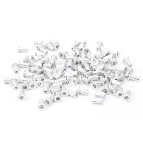 Vis Écrou à Riveter - Flat Head - Accessoires de Quincaillerie en Aluminium Galvanisé - Set 100 Pièces (M3 à M10) - WJ-30045 (1/5)