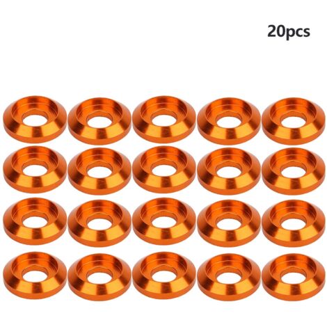 Screw Washer - 20 Washers pour Boulons M3 - 6061 Alliage Aluminium Anodisé Orange - Dur et Corrosion Résistante (1/5)