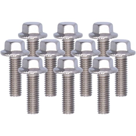 Vis Boulons à tête hexagonale à collerette Acier Inoxydable 304 A2-70 M5 10/12/16/20/25/30/35/40mm x 16mm (10 pièces) pour bois et milieu humide (1/5)