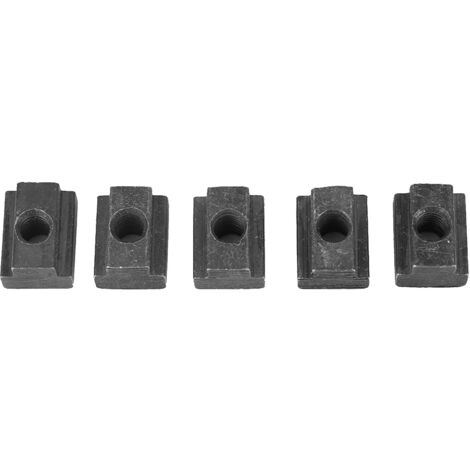 Écrou pour Rail en T - Acier Carbone Grade 8.8 Finition Oxydée Noir - Filetage M6 à travers - Lot de 5 pièces (1/5)