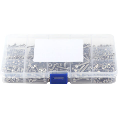 Joints mécaniques hexagonaux - Assortiment de 480 vis à tête cylindrique et boulons M2/M3/M4 en acier inoxydable SS304 - Anticorrosion professionnel