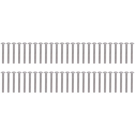 Kit de 50 vis à tête ronde flangée en A2-70 - M5x45mm - Boulons hexagonaux résistants pour construction, automobile & bois. (1/5)