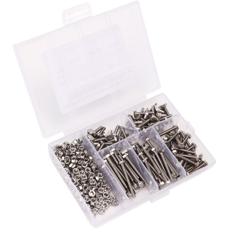 [Kit de Fixations] Blister M3 Hex - 150 pièces Vis Hex et 150 Écrous M3 inox 304 pour assemblages (1/5)
