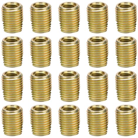 Insert de filetage à auto-taraudage en carbone 302 avec jeu de 20 pièces (Intérieur M30.5 Extérieur M50.5) - Zinc jaune, durable pour industrie automobile, machines et plastiques (1/5)