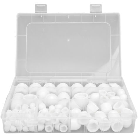 Couverture pour vis hexagonale - Kit assortiment 160 pièces M4 à M12 - Caps blancs protecteurs (1/5)