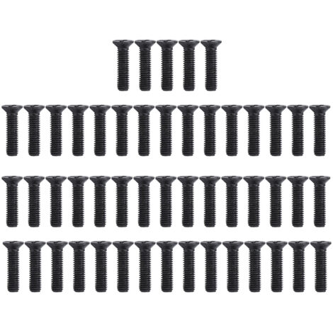 Jeu de 50 Vis Machine à tête fraisée Noir galvanisé DIN 965 M3 x 12 mm (1/5)