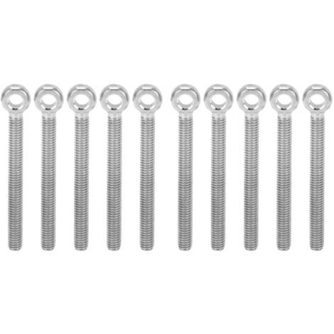 Vis de levage en acier inoxydable 304 - M6x60, 10 pièces - Haute résistance à la corrosion pour fixation et connexion (1/5)