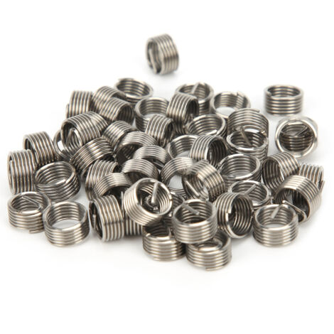 Kit de Réparation Thread Inserts Inserts Filetés Mâle Femelle Réduction Nut en Acier Inoxydable SUS304 M8x1x1D avec 50 Pièces (1/5)