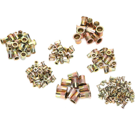 Assortiment de Rivets à Expansion Inserts Zinc Coloré - Kit de 220 pièces M3/4/5/6/8/10/12 (1/5)