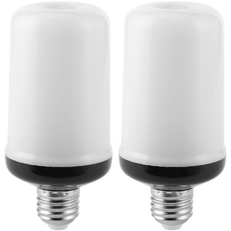Lampes LED simulateur de flammes 99 LED E27 2PCS avec détecteur de gravité pour décor de fête festivité ambiance dynamique 360° 15.5x6.5cm plastique (1/5)
