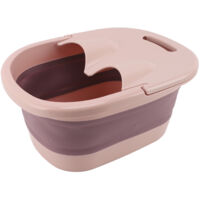 Bac de Trempage de Pieds Pliable avec Massage - Baquet de Pied en PP Silicone, Portable (30x39x17 cm, Rouge) pour Détente et Soins à Domicile