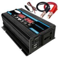 Inverter à Onde Sinusoïdale Pure 4000W - Transformateur 12V 220V avec Télécommande & Double Prises AC pour RV, Camion