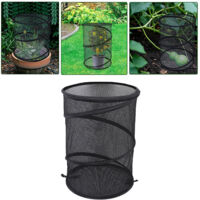 Protecteurs pour Plantes Pop-Up avec Cadre Métal et Picots - Cage à Mesh Folding pour Jardins/Pots - 4 Pièces Noir