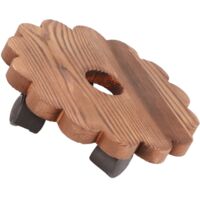 Socle Mobile pour Pots avec Roues Blocables - Socle Bois Solide Removable - Support Fleurs Carré Taille Variable D20-35cm