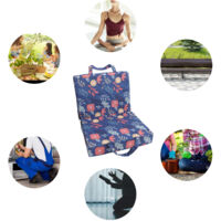 Tapis d’Accroupissement de Jardin, Pad Genou Multipurpose Portable Léger en 600D Oxford, 58cm x 34cm Bleu Fleur pour Travaux Jardinier, Bébé Bain, Camping