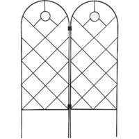 Grillage Trellis Black Iron Panel 58cm Decorative for Garden Climbing Plants Flowers Vine Supports Garden Fence Pergola Landscape Barrier Border