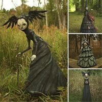 Statue Witch Sculpture Résine Figurine Décorative Halloween Modèle Femme Unique 15 cm Décor Créepy Desktop Idée Cadeau pour Toutes Ages