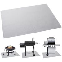 Tapis de Protection Ignifuge pour Feu et Grill - Tapis Grill Anti-Chaleur pour Deck, Patio et BBQ - Fibre de Verre Silicone, 100 x 50 cm, Argent, 170 g
