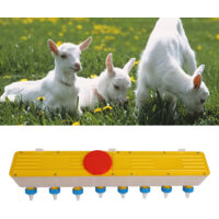 Biberon à lait pour veaux et ovins avec 8 téterelles silicone montable mur 10L – Alimentation multiples animaux nourrissons