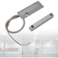 Contact magnétique anti-intrusion avec sensor switch pour porte universelle, alarme filaire, sensibilité élevée 50-70mm, aluminium argenté, 1 contact NC/NO et 4 vis d'installation