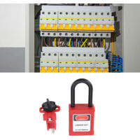 Jeu de cadenas de sécurité LOTO avec dispositif de blocage de disjoncteur, cadenas à poutre isolée anti-perte de clé, 2 clés pour valve et équipement électrique