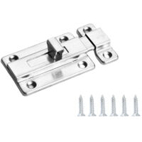 Targue de porte en acier inoxydable Targue de porte en acier inoxydable 2"/3"/4" - Verrou à glissière robuste pour sécurité