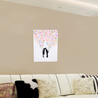 Canvas Fingerprint Tree Signature Wedding Guest Personal Ballon Bouquet 4 30x40cm Ink 6 Colors Memory Art Decor