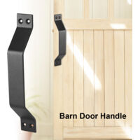 Poignée de porte de grange en acier carbone, bouton noir pour portes coulissantes, dimensions 22.6cm et fixation standard.
