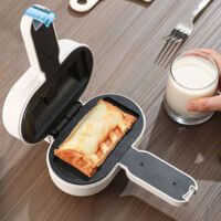 Presse Sandwiches Mini 1200W, Antiadhésive, Espace de Stockage du Cordon, Double Chauffage, Cuisine Multifonctionnelle, Modèle Portable avec Plug EU 220V